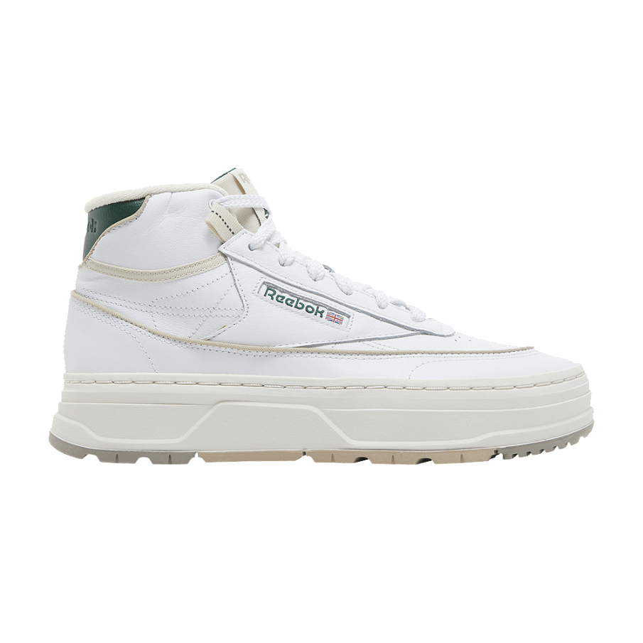 Фото № 1 с приближением к товару «‎Reebok Women's Club C Geo Mid White Dark Green»