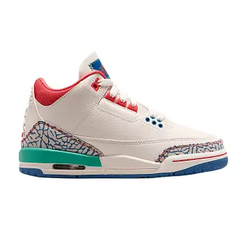 Air Jordan 3 GS Retro Chalk & Track Red - 1