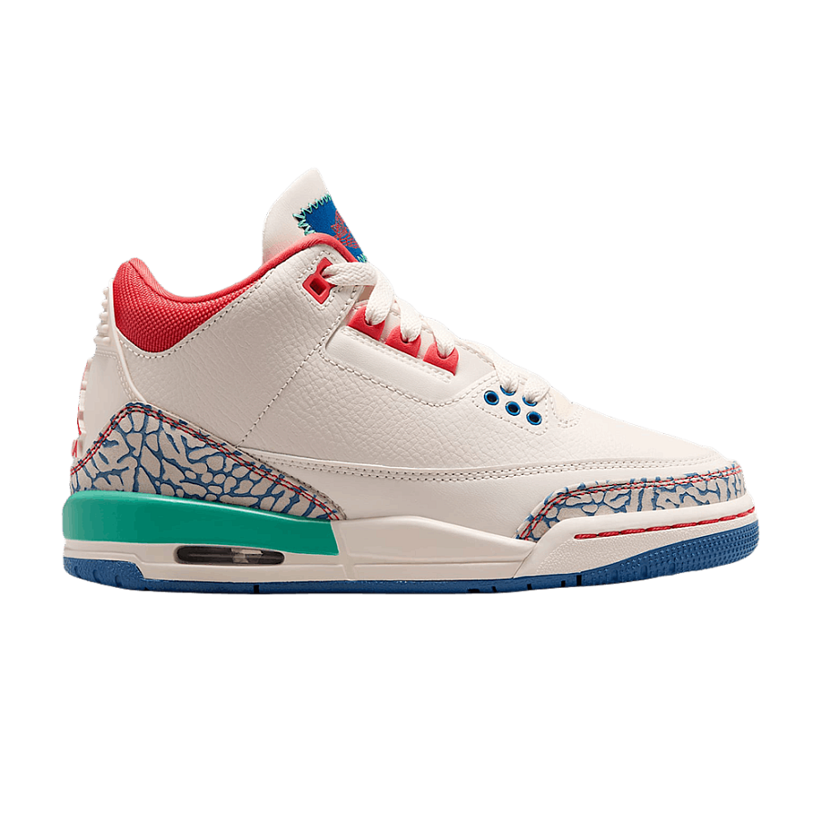 Фото № 1 с приближением к товару «‎Air Jordan 3 GS Retro Chalk & Track Red»