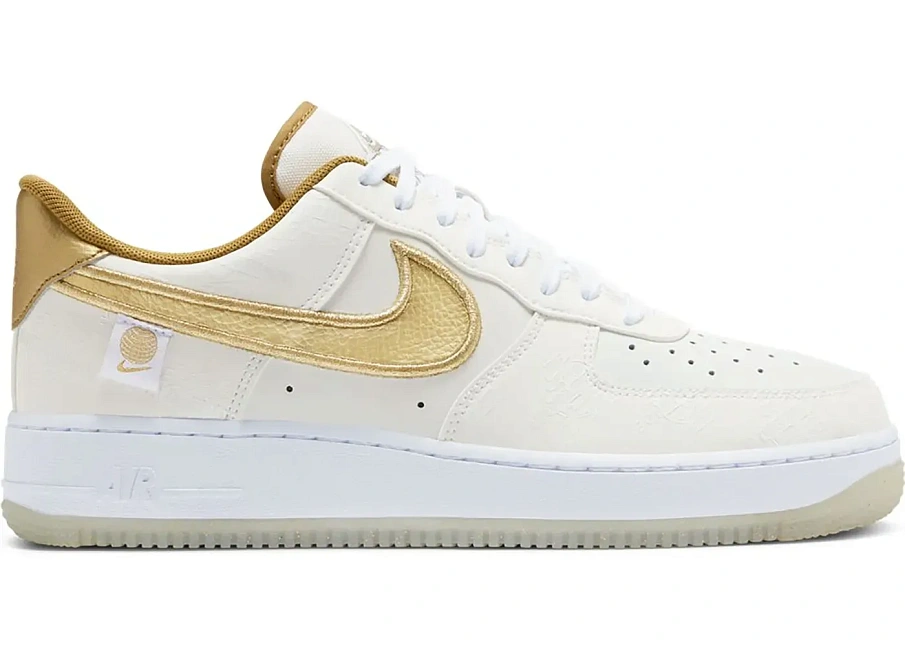 Фото № 1 с приближением к товару «‎Nike Air Force 1 Low Worldwide Katakana Gold»