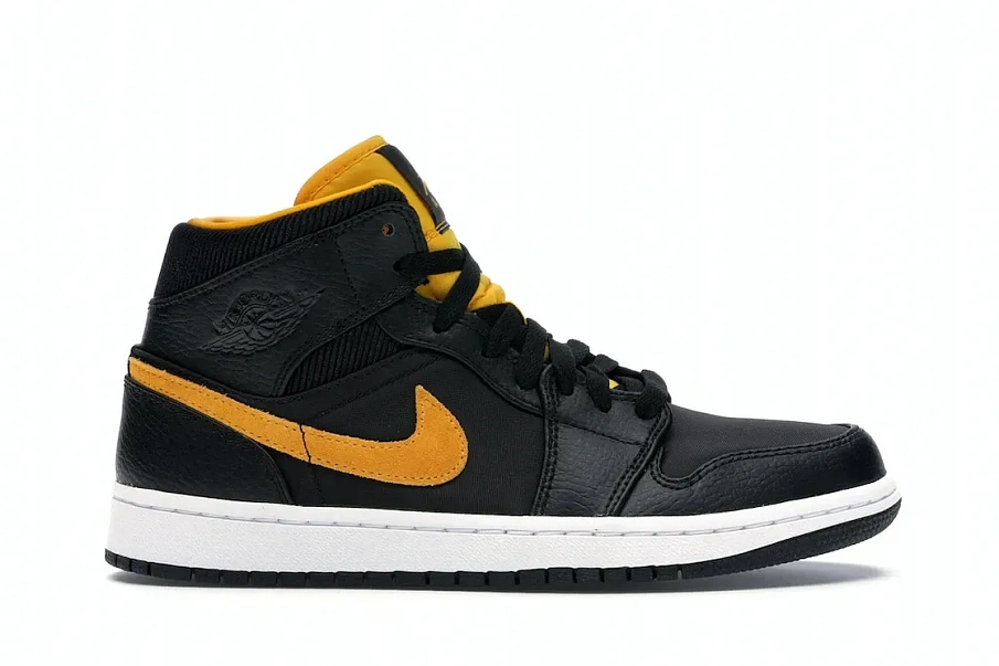 Фото № 1 с приближением к товару «‎Jordan 1 Mid Black University Gold»