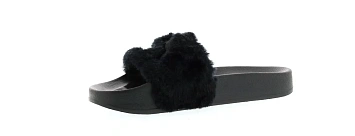 Puma Fur Slide Fur Slide Black  - 2