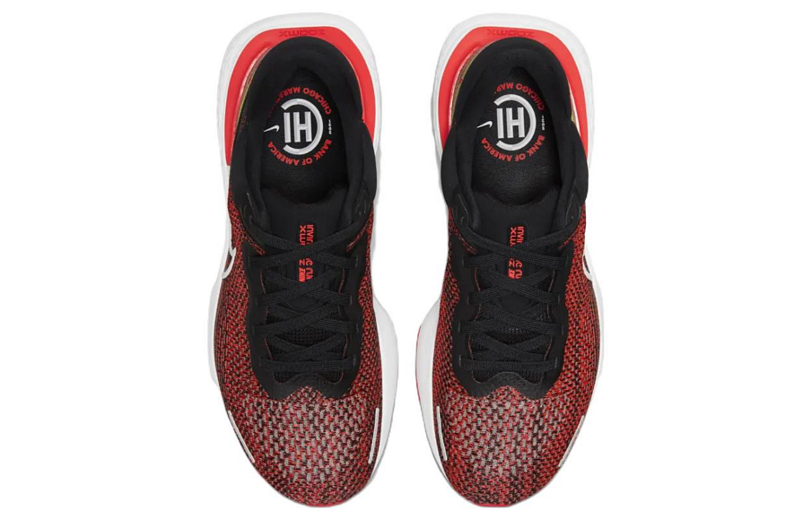 Фото № 4 с приближением к товару «‎Nike ZoomX Invincible Run Flyknit Low-Top Running Shoes RedWhiteBlack»