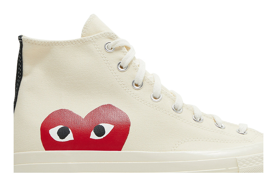 Фото № 3 с приближением к товару «‎Comme des Garçons Play x Converse Chuck 70 High Milk»