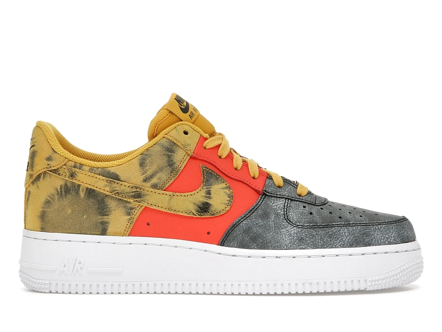 Фото № 1 с приближением к товару «‎Nike Air Force 1 Low Tie Dye Dark Sulphur»