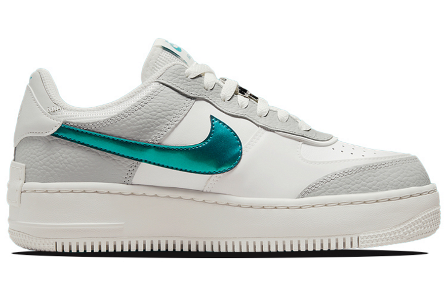 Фото № 2 с приближением к товару «‎Nike Air Force 1 Low Shadow Sneakers WhiteGreen»
