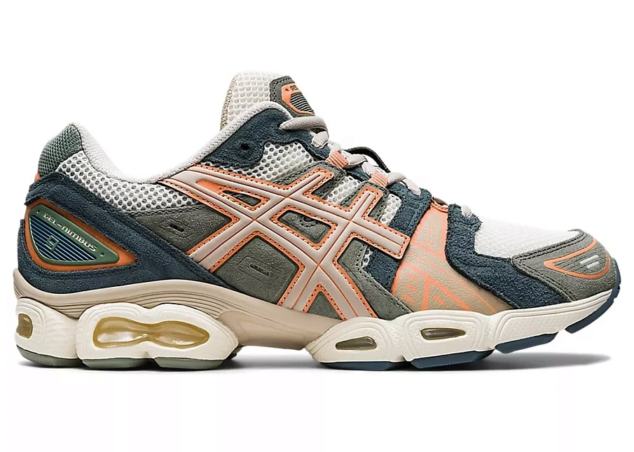 Фото № 1 с приближением к товару «‎ASICS Gel-Nimbus 9 Cream Green Orange»