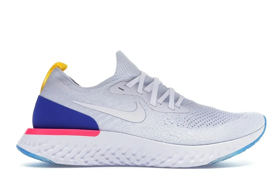 Фото № 1 с приближением к товару «‎Nike Epic React Flyknit White Racer Blue Pink Blast»