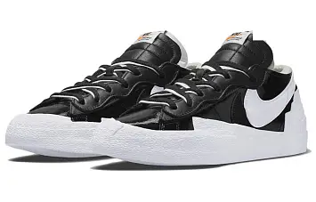 sacai Nike Blazer Low Skate shoes Black Patent Leather - 3