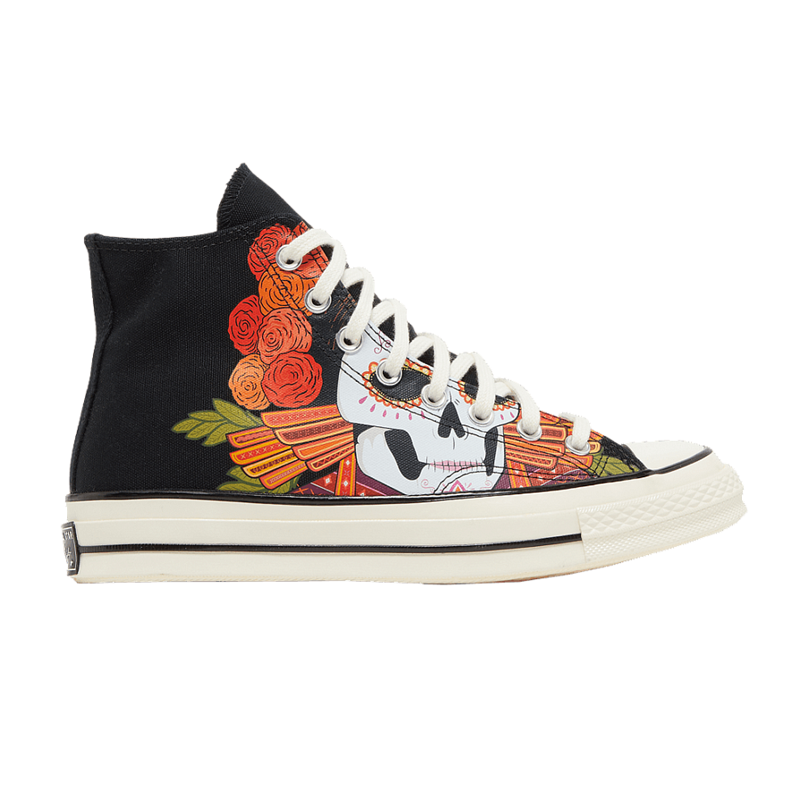 Фото № 1 с приближением к товару «‎Converse Chuck 70 High Dia de los Muertos - Black»