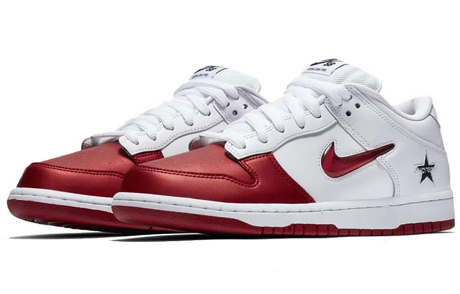 Фото № 3 с приближением к товару «‎Supreme x Nike SB Dunk Low Skate shoes whitered»