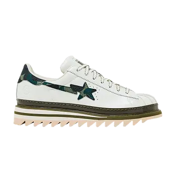 CLOT x BAPE x adidas Superstar Off White Olive Cargo