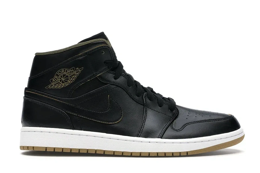Фото № 1 с приближением к товару «‎Jordan 1 Retro Mid Black Metallic Gold»