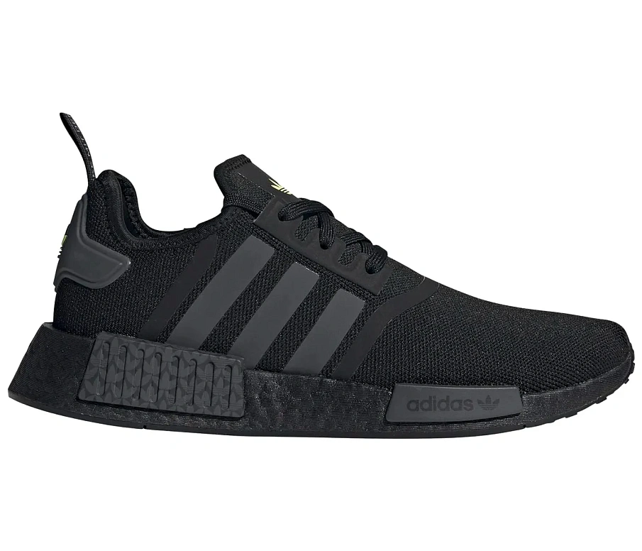 Фото № 1 с приближением к товару «‎adidas NMD R1 Core Black Grey Solar Yellow»