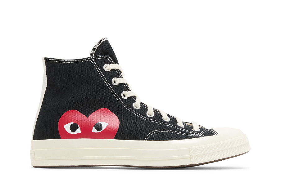 Фото № 2 с приближением к товару «‎Comme des Garçons PLAY x Converse Chuck 70 High Black 2023»