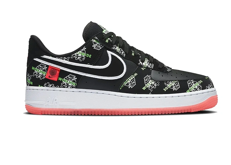 Фото № 1 с приближением к товару «‎Nike Air Force 1 Low 07 LV8 Worldwide Pack Katakana Black»