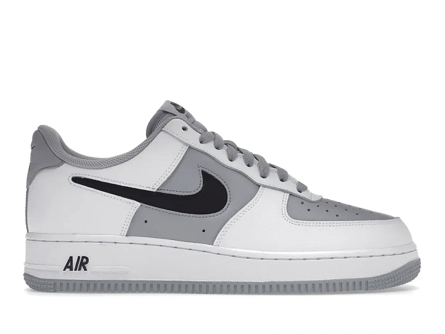 Фото № 1 с приближением к товару «‎Nike Air Force 1 Low Cut-Out White Grey Black Swoosh»