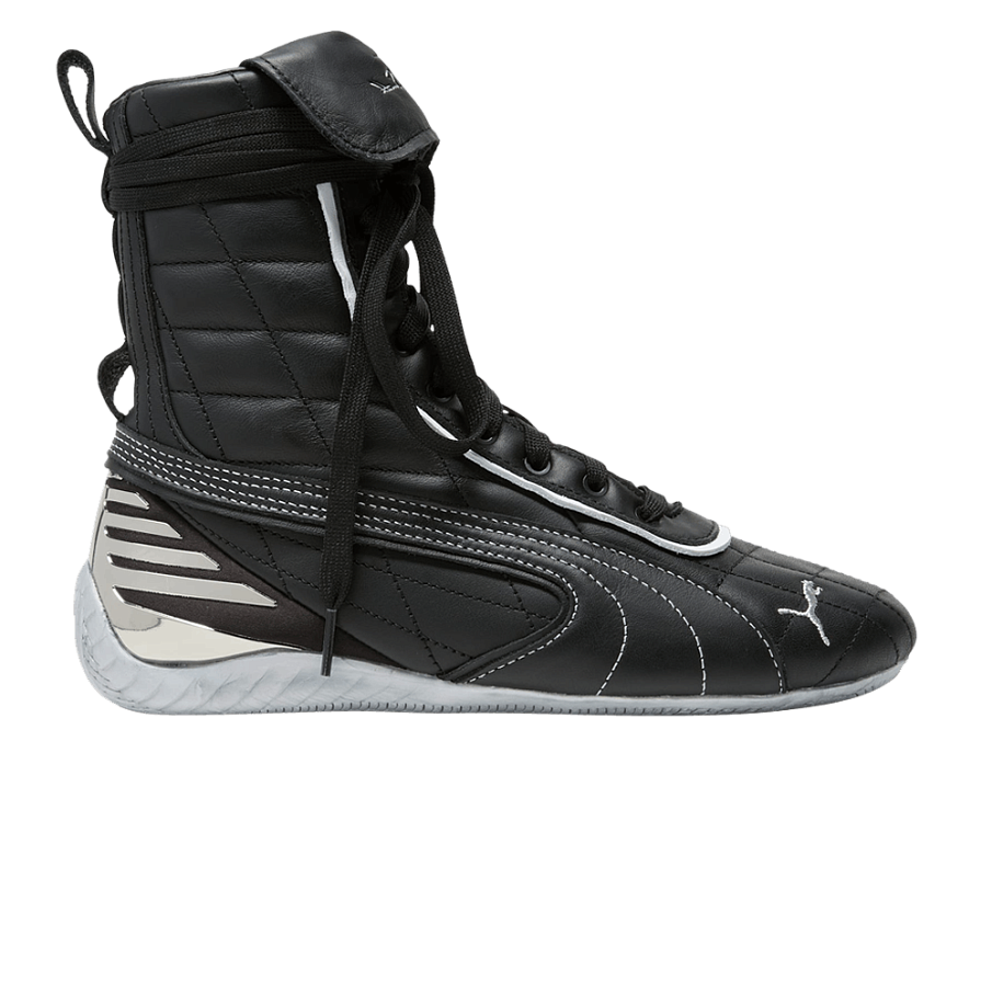 Фото № 1 с приближением к товару «‎LaQuan Smith x Puma Women's Speedcat Mid Black Silver»