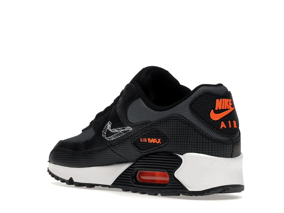 Фото № 6 с приближением к товару «‎Nike Air Max 90 3D Swoosh Black Grey Orange»