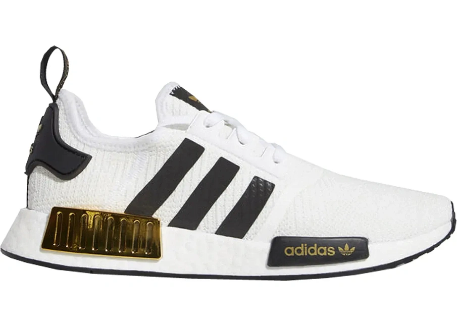 Фото № 1 с приближением к товару «‎adidas NMD R1 White Black Gold»