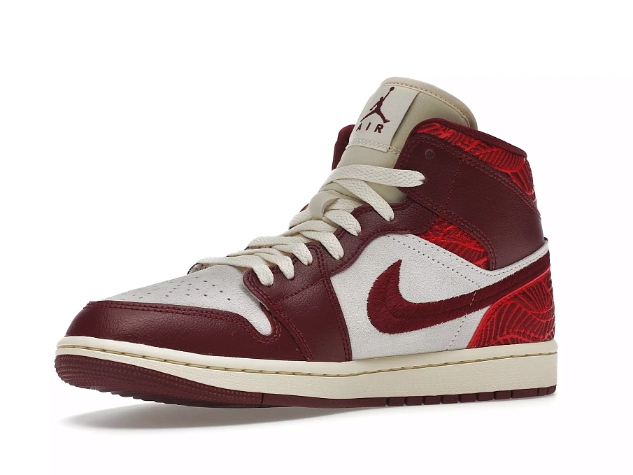 Фото № 6 с приближением к товару «‎Jordan 1 Mid SE Tiki Leaf Team Red »