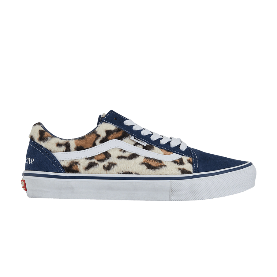 Фото № 1 с приближением к товару «‎Supreme x Vans Skate Old Skool Leopard Pack - Navy»