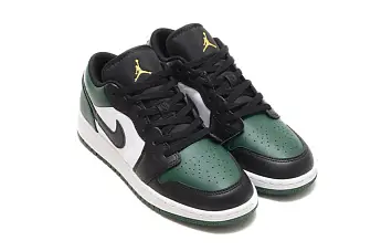 Air Jordan 1 Low (Gs) Vintage Basketball Shoes Noble GreenWhiteBlackPollen - 4