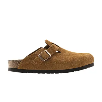 Birkenstock Boston Soft Footbed Suede Leather Narrow Mink - 1