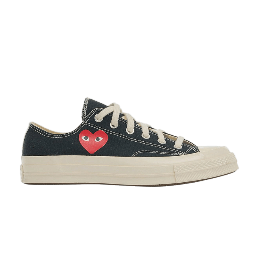 Фото № 1 с приближением к товару «‎Comme des Garçons PLAY x Converse Chuck 70 Low Small Red Heart - Black»