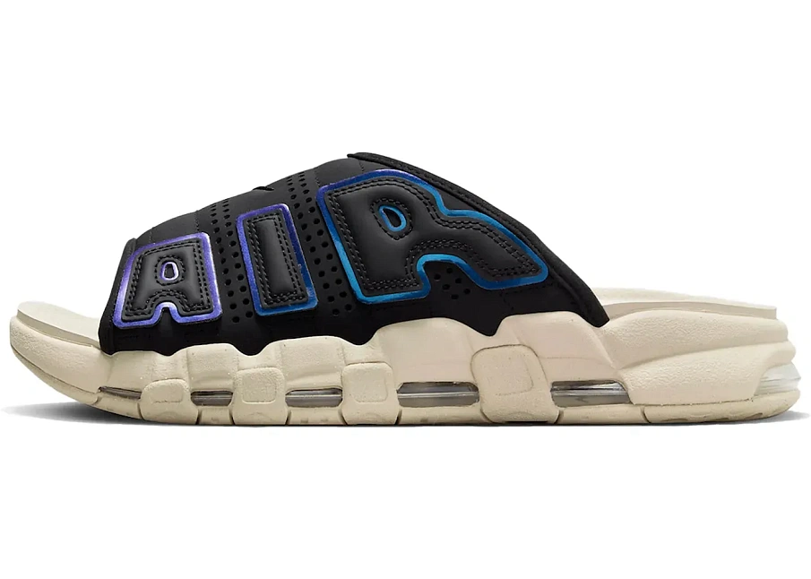 Фото № 1 с приближением к товару «‎Nike Air More Uptempo Slide Black Sanddrift Iridescent»