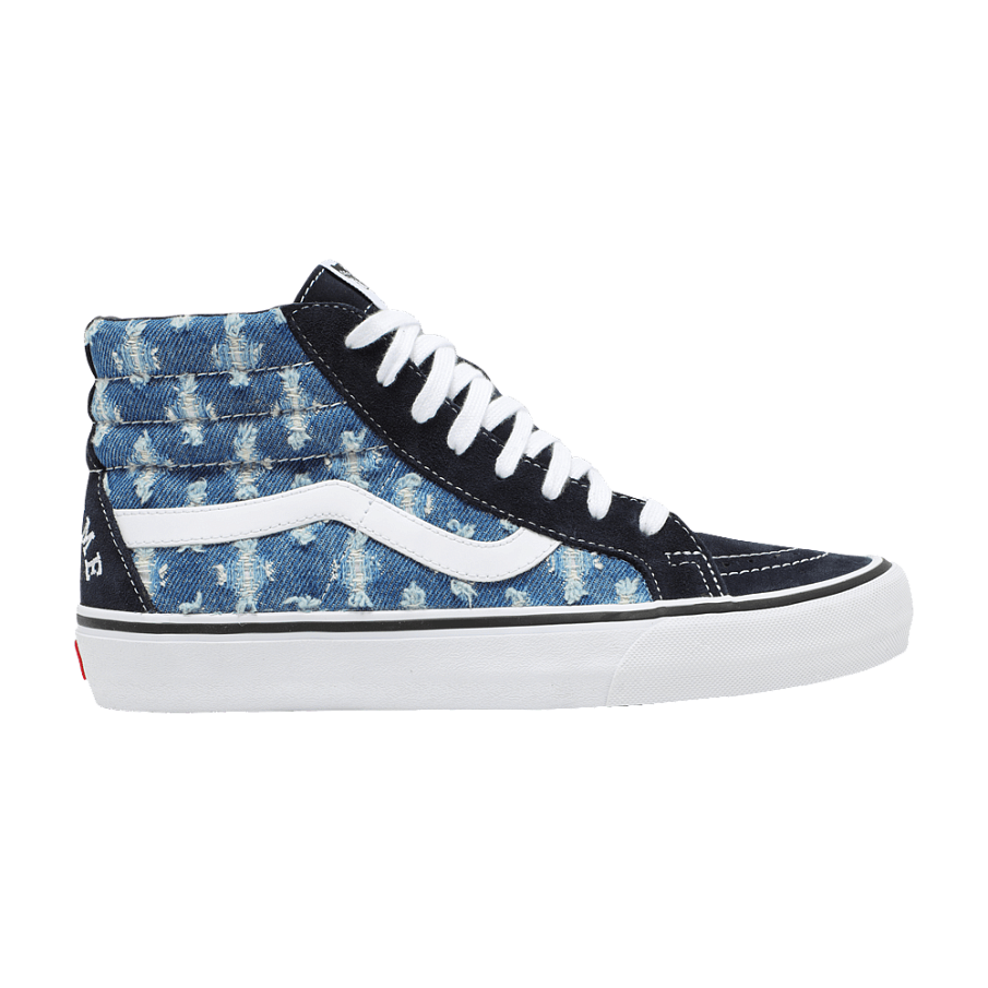 Фото № 1 с приближением к товару «‎Supreme x Vans Sk8-Hi Blue Hole Punch Denim»