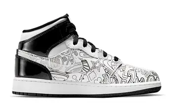 Nike Air Jordan 1 Mid SE GS Basketball Shoes DIY - 3
