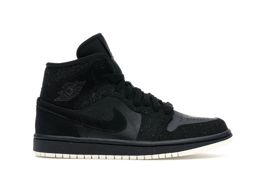 Фото № 1 с приближением к товару «‎Jordan 1 Mid Glitter Black »