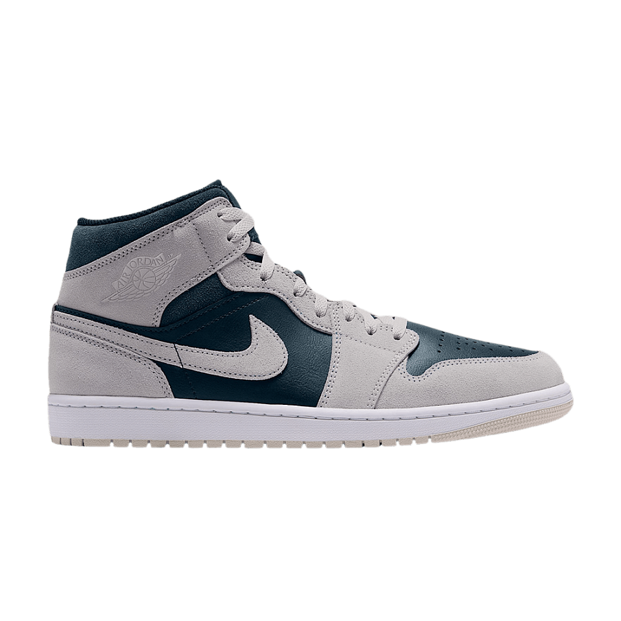 Фото № 1 с приближением к товару «‎Air Jordan 1 Mid Light Orewood Brown Midnight Spruce White Pale Ivory»