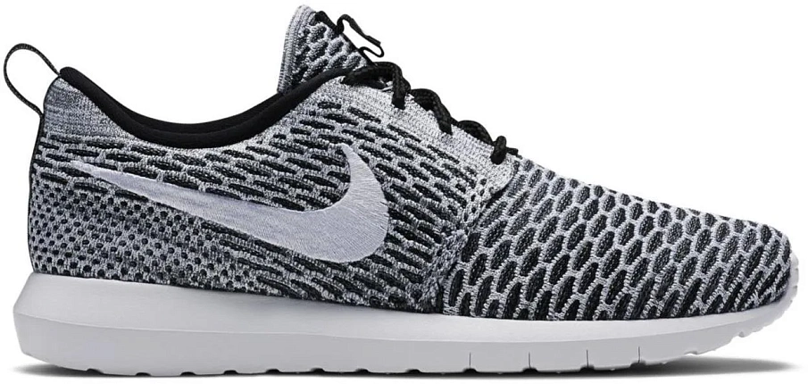 Фото № 1 с приближением к товару «‎Nike Roshe Run Flyknit Black White»