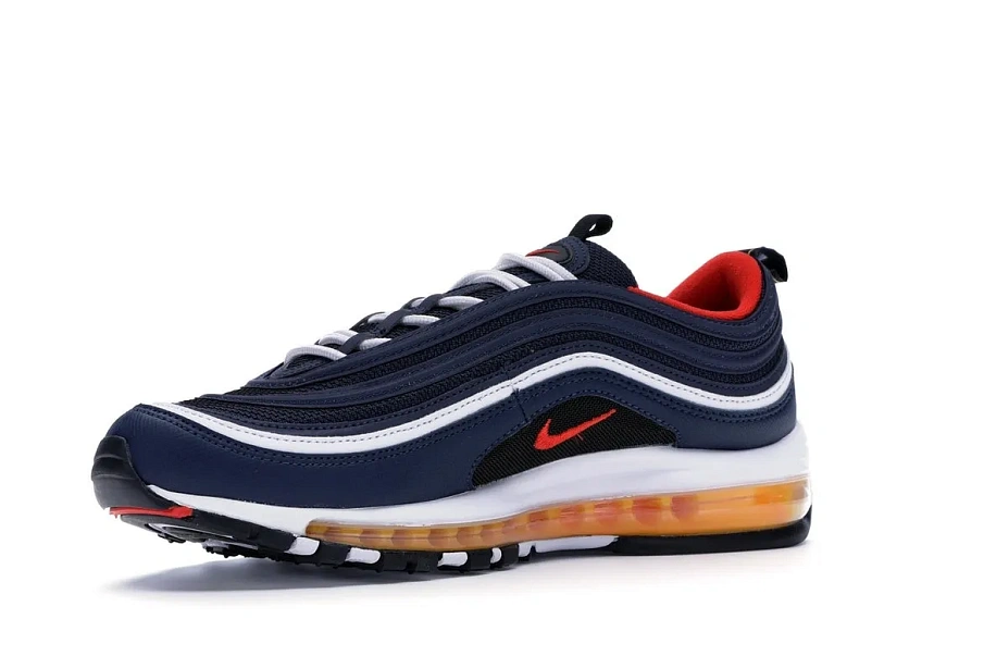 Фото № 3 с приближением к товару «‎Nike Air Max 97 Midnight Navy Habanero Red»