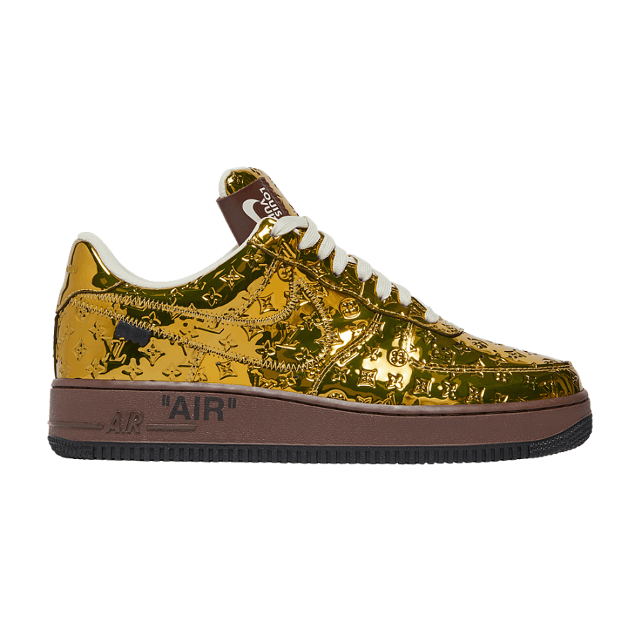 Фото № 1 с приближением к товару «‎Louis Vuitton x Nike Air Force 1 Low Metallic Gold»