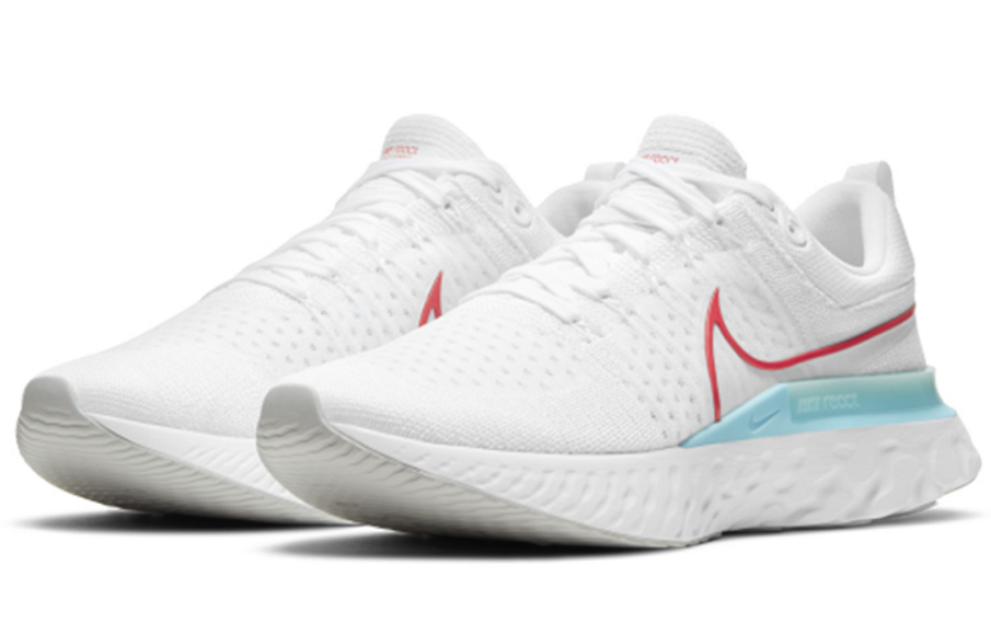 Фото № 3 с приближением к товару «‎ Nike React Infinity Run Flyknit 2 Running shoes WhiteGlacier IcePhoton DustChile Red»