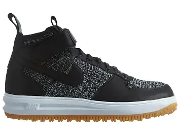 Nike Lunar Force 1 Flyknit Workboot Black/White-Wolf Grey (855984-001)