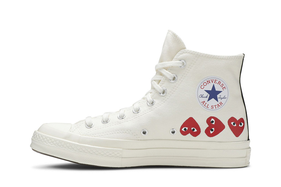 Фото № 4 с приближением к товару «‎Comme des Garçons Play x Converse Chuck 70 Hi Top Multi Heart»