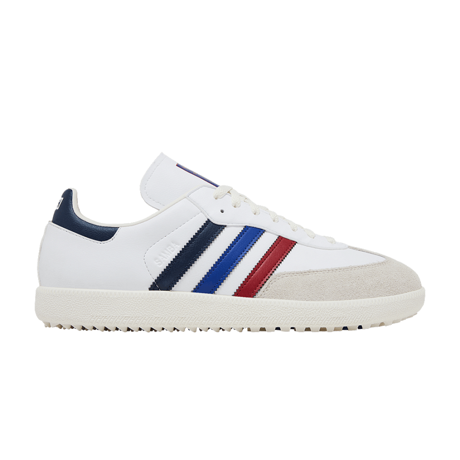 Фото № 1 с приближением к товару «‎Kith x adidas Samba Spikeless Golf Red Blue Navy»
