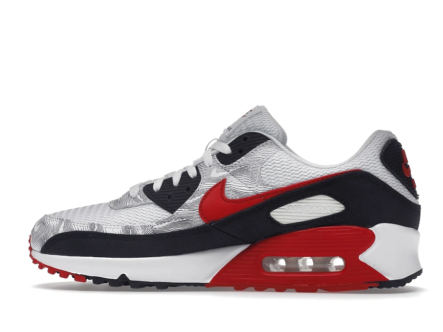 Фото № 5 с приближением к товару «‎Nike Air Max 90 Topography White University Red»