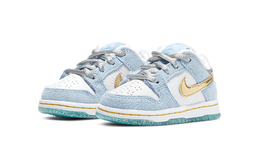 Фото № 3 с приближением к товару «‎(TD) Sean Cliver x Nike SB Dunk Low Pro QS "Holiday Special" WhiteBlueGold»