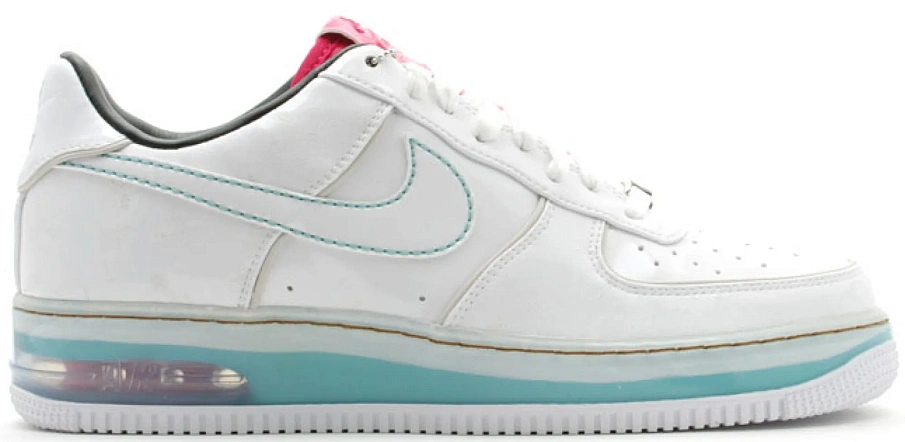 Фото № 1 с приближением к товару «‎Nike Air Force 1 Low Supreme Max Air White Cerise Paradise Aqua»