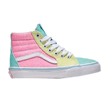 Vans Sk8-Hi Kids Pastel Pink Yellow Blue Glitter - 1