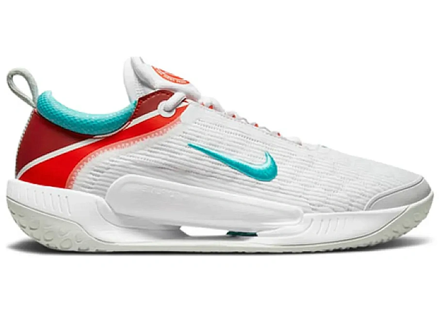 Фото № 1 с приближением к товару «‎Nike Court Zoom NXT HC White Light Silver Habanero Red Washed Teal »