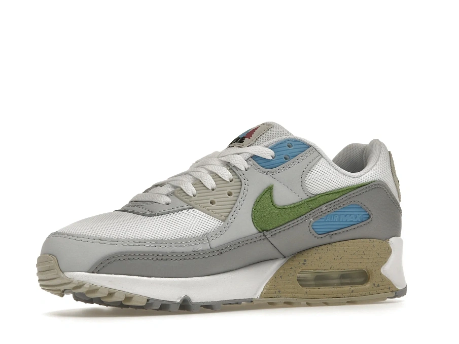 Фото № 2 с приближением к товару «‎Nike Air Max 90 White Chlorophyll University Blue»