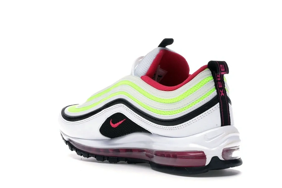 Фото № 6 с приближением к товару «‎Nike Air Max 97 White Black Volt Rush Pink»