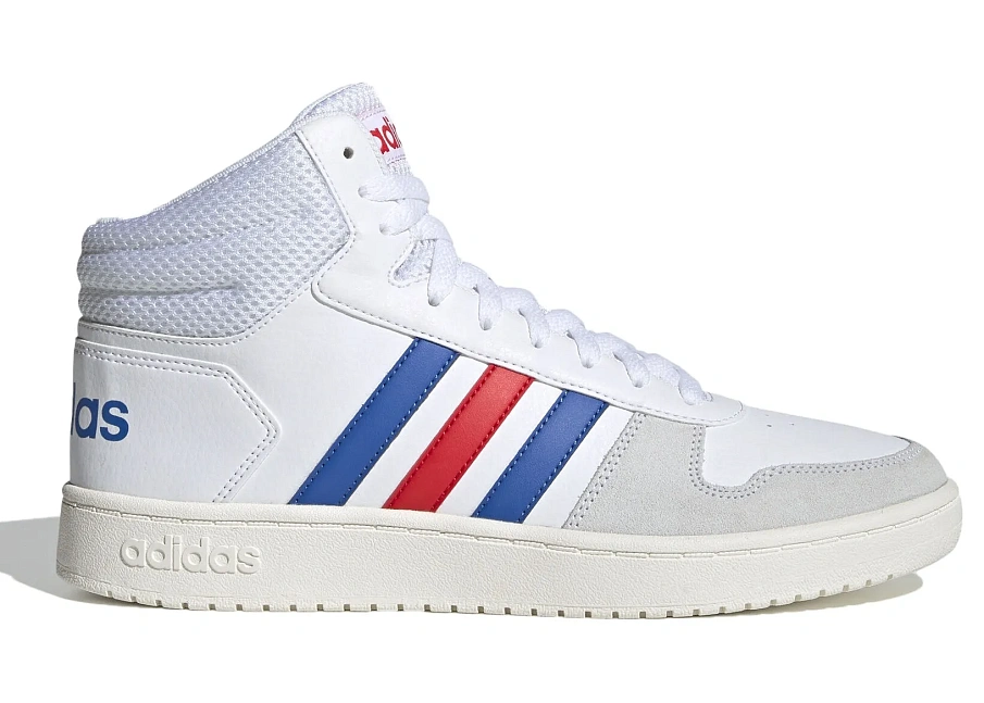 Фото № 1 с приближением к товару «‎adidas Hoops 2.0 Mid White Blue Red»