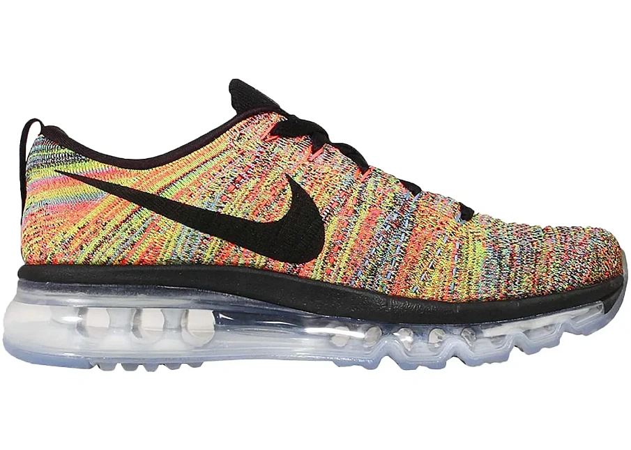 Фото № 1 с приближением к товару «‎Nike Flyknit Air Max Multi-Color Chalk Blue Hyper Orange »